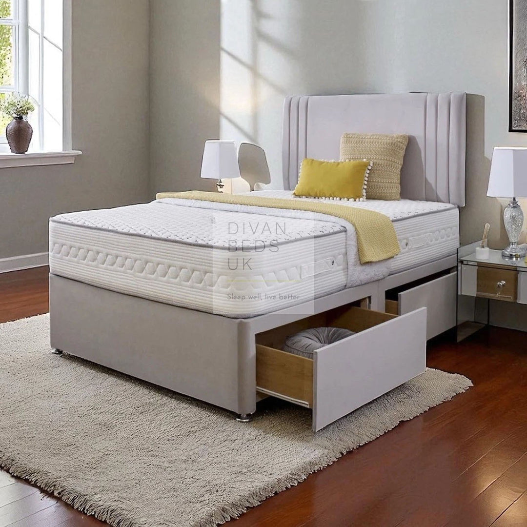Semolara Luxury Divan Bed Set with Designer Headboard