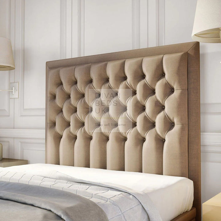 Evelyn Opulent Chesterfield Ottoman Storage Divan Bed with Floor Standing Headboard and Footboard