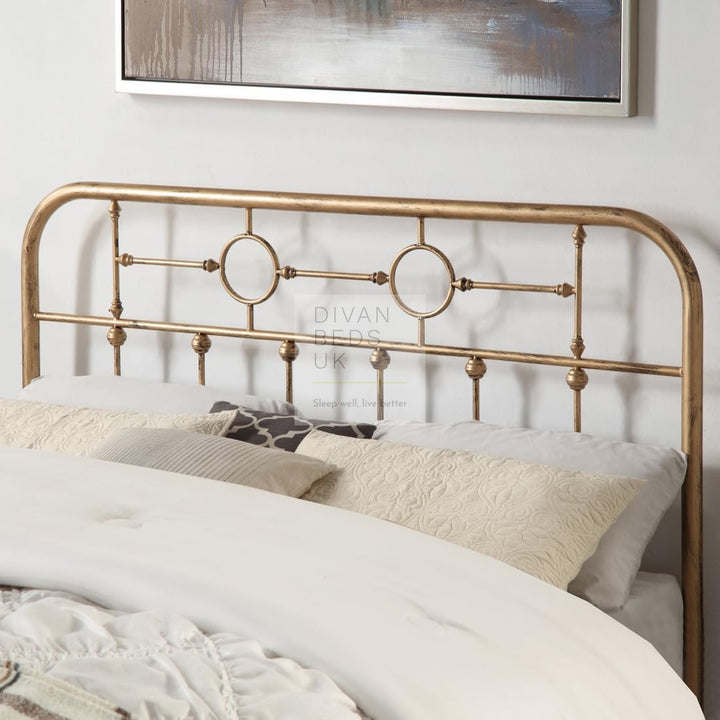Bautista Antique Brass Style Metal Bed Frame
