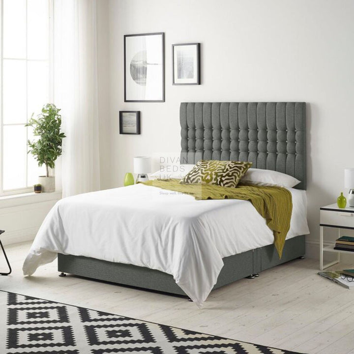 Rosalia Luxury Divan Bed Set with Designer Panel Stripe Headboard
