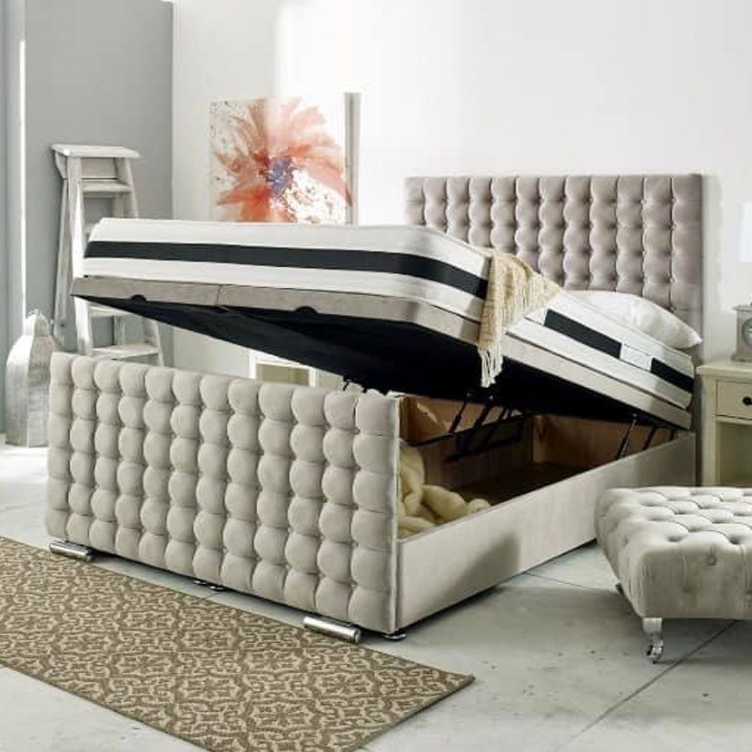 Full Designer Headboard & Footboard Ottoman Divan Beds