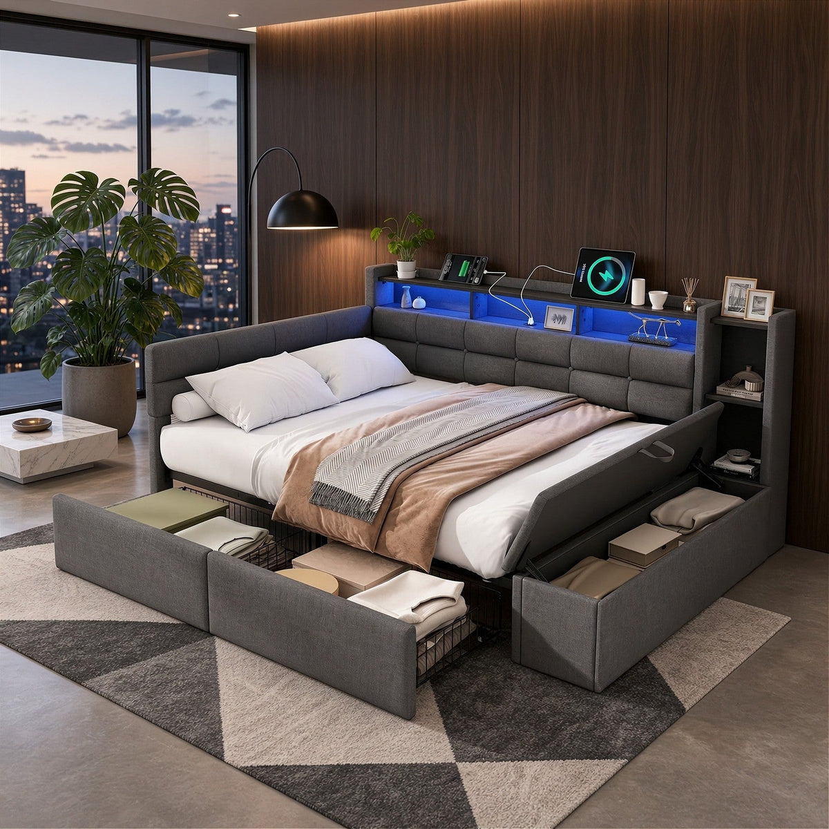 Smart Day Beds – Modern Daybeds with USB, Type-C, LED & Charging Features