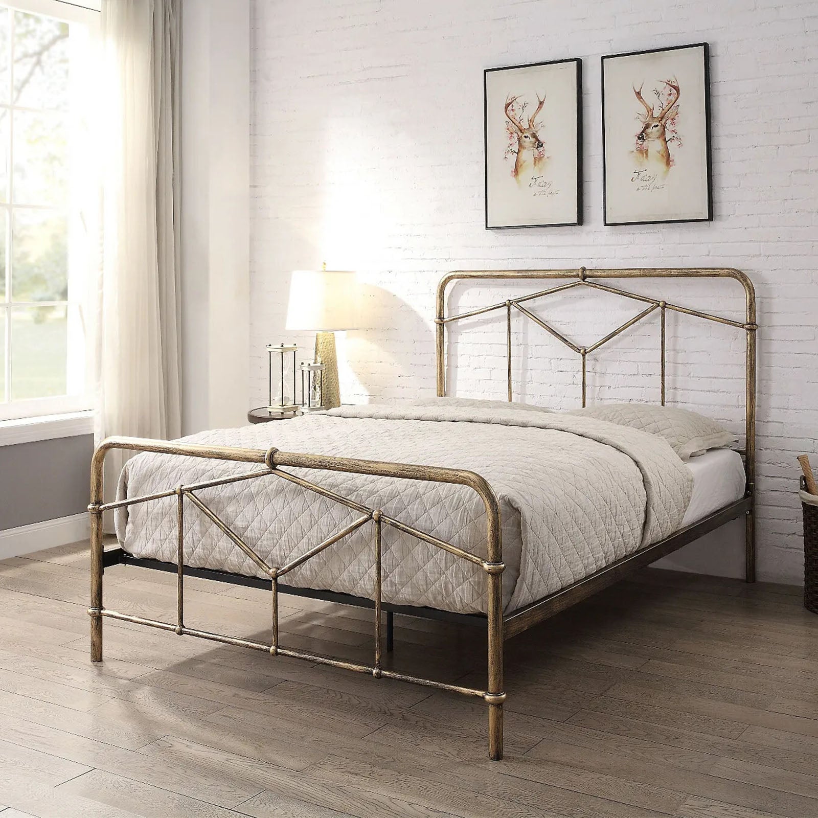 Antique Rustic Style Metal Bed Frames