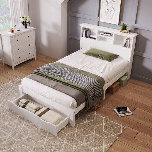 Wooden Beds with Drawer Storage