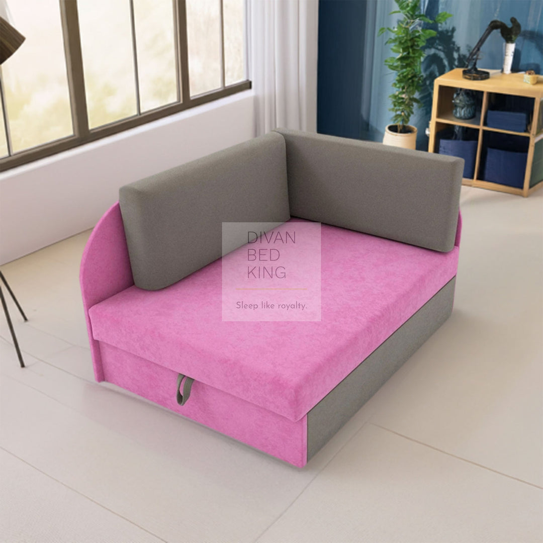 Cuboid Graffiti Corner 2 Seater Sofa Bed with Storage