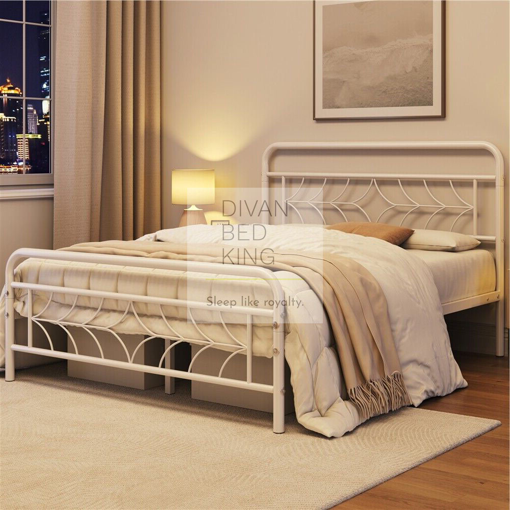 Vector White Metal Bed Frame