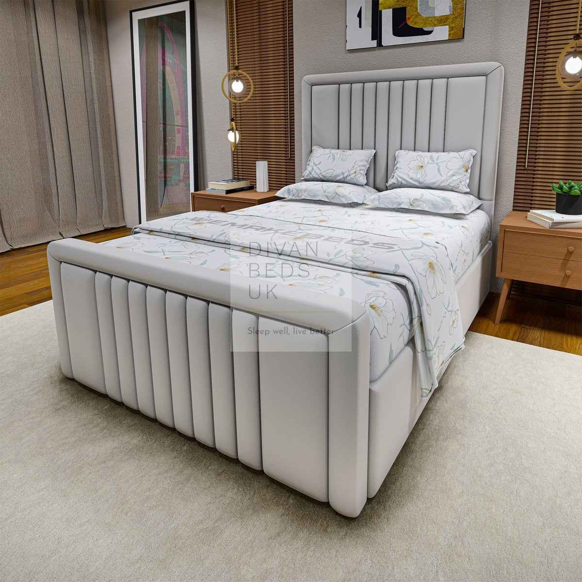 Sentinel Luxury Upholstered Fabric Bed Frame – Divan Beds UK