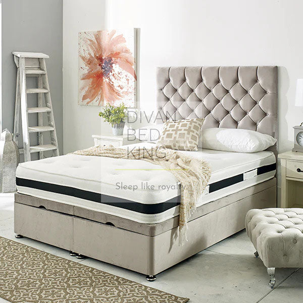 Dina Chesterfield Ottoman Gas Lift Storage Divan Bed