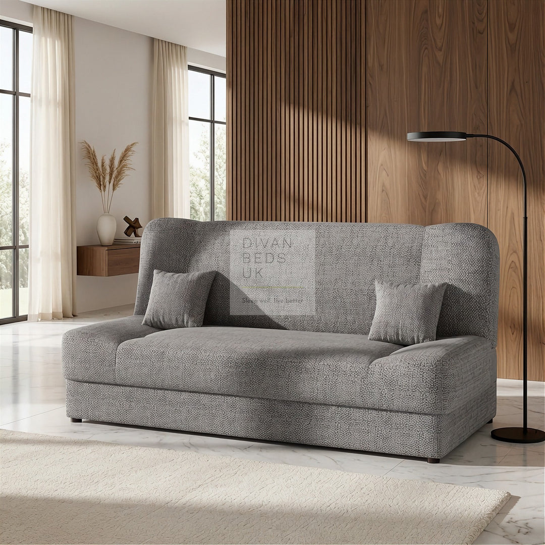 Snug Swyft Grey Linen 3 Seater Sofa Bed with Storage