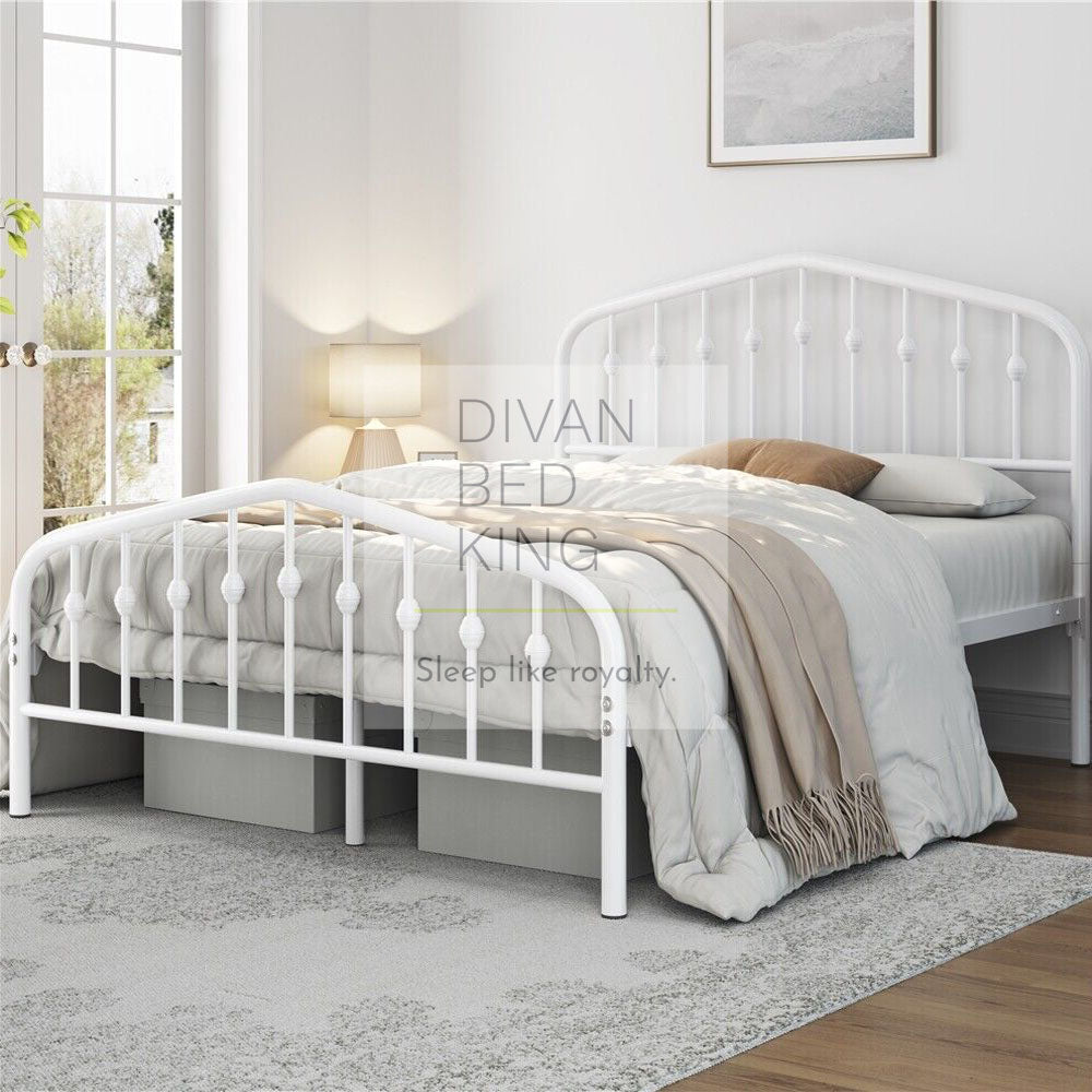 Metal Divan Gatsby White Metal Bed Frame – Divan Beds UK