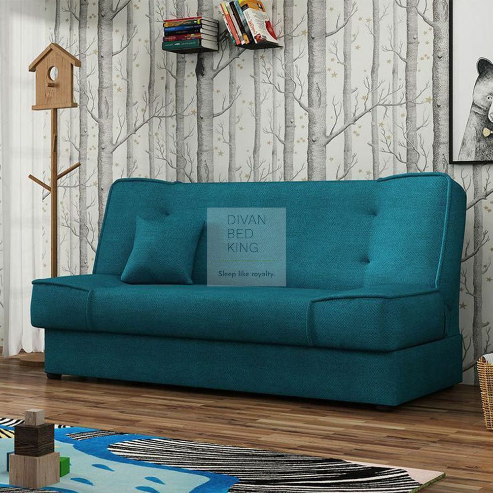 Snug Swyft Turqoise Green Linen 2 Seater Sofa Bed with Storage