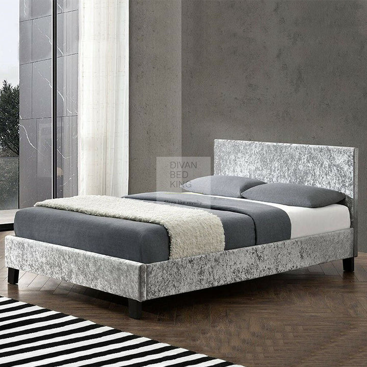 Emma Crushed Velvet Italian Designer Leather Bed