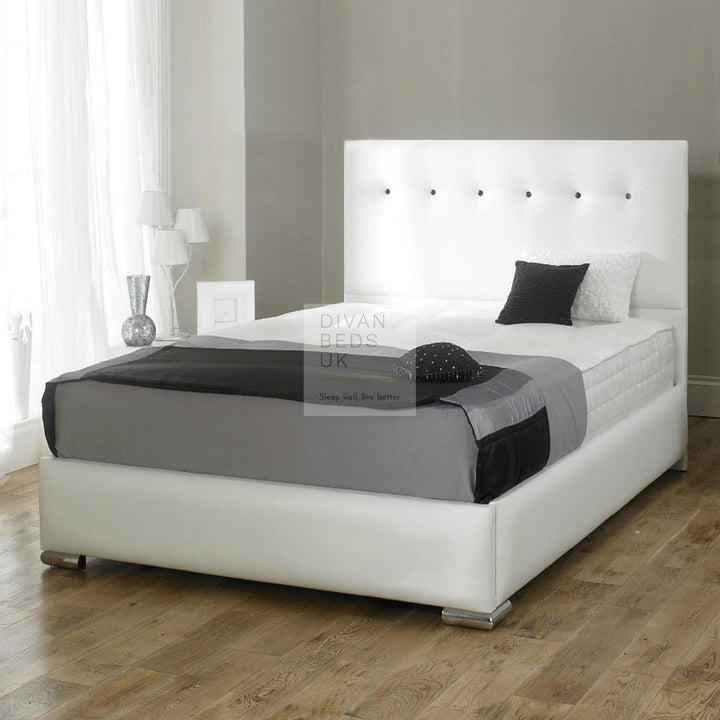 Pearl White Upholstered Bed Frame