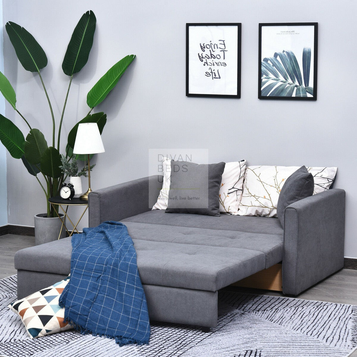Divan Club Ramiro 3-in-1 Sofa Bed 2 Seater with Storage – Divan Beds UK