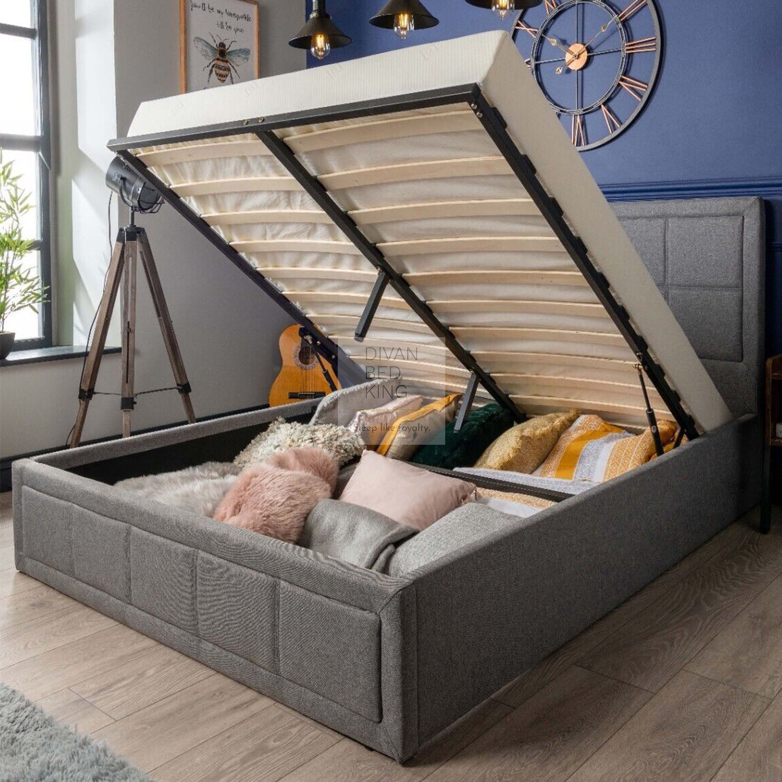 Bed frame with storage underneath discount