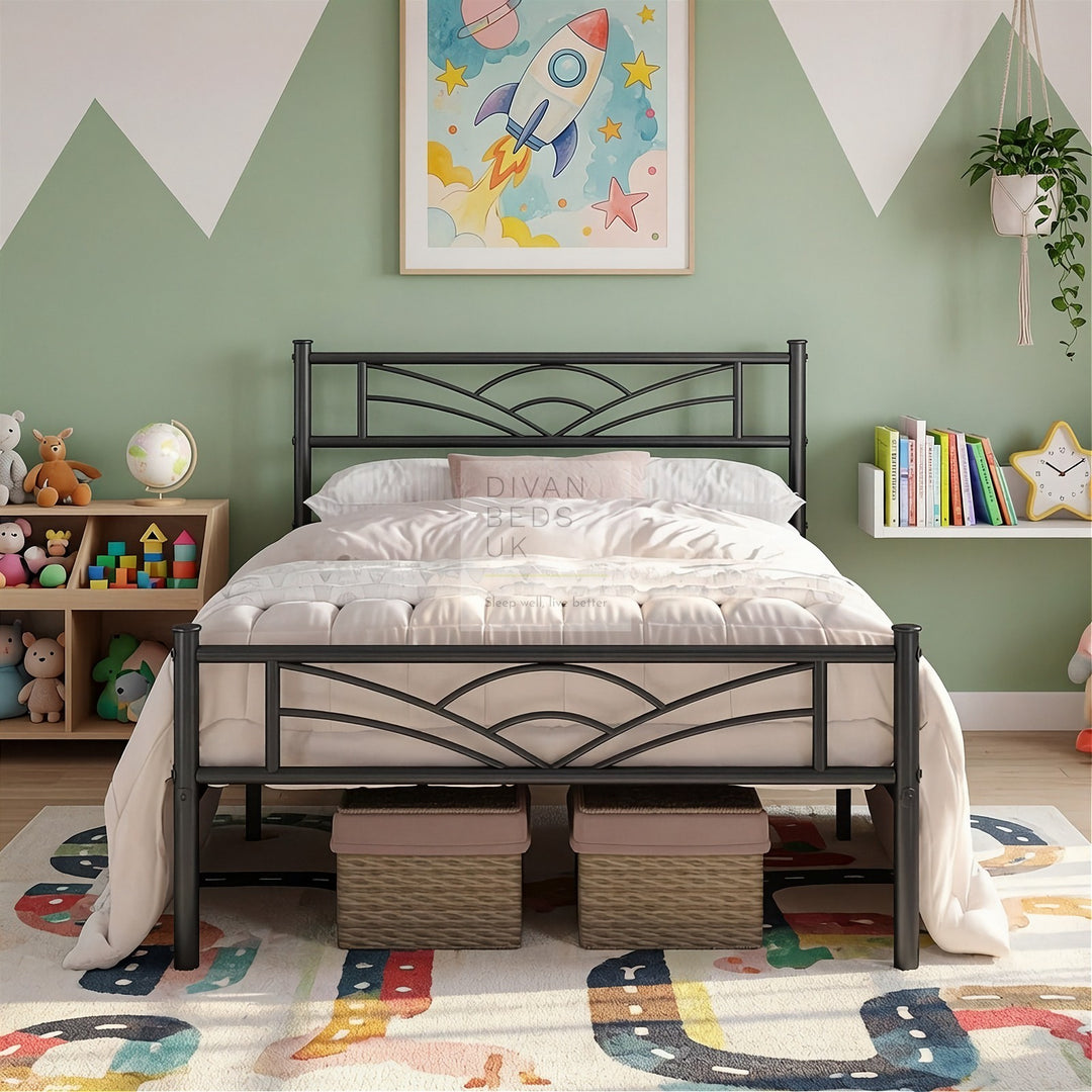 Georgia Kids Black Metal Bed Frame
