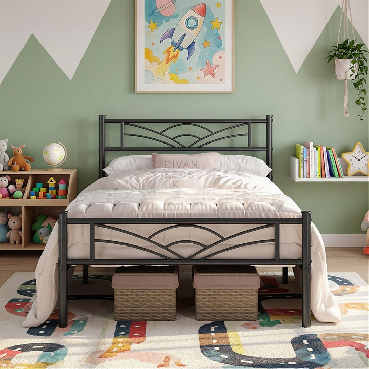 Georgia Kids Black Metal Bed Frame