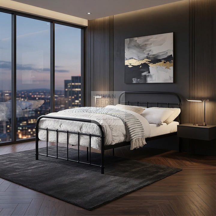 Regent Black Metal Hospital Style Bed Frame