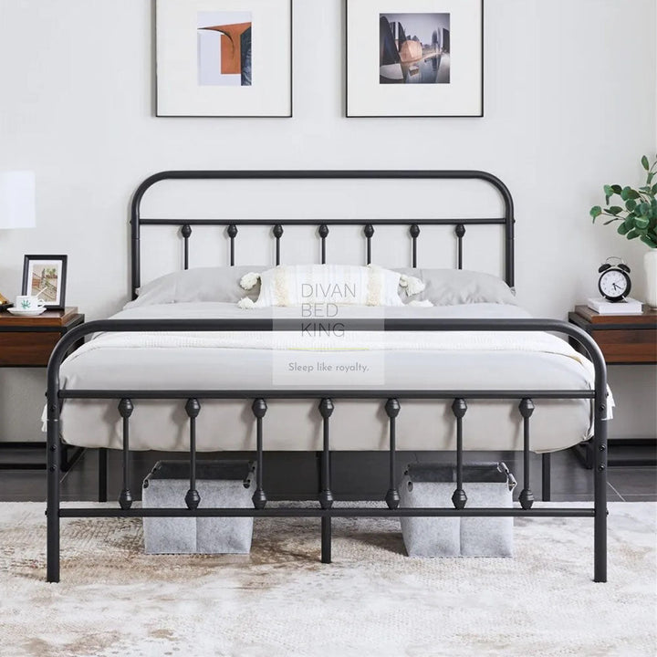 Victorian Black Metal Hospital Vintage Style Bed Frame