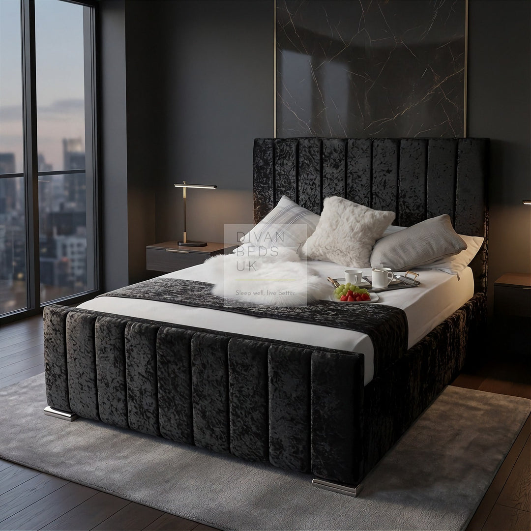 Vivienne Luxury Crushed Velvet Upholstered Bed Frame