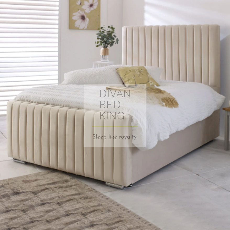 Lysander Stripe Luxury Upholstered Bed Frame