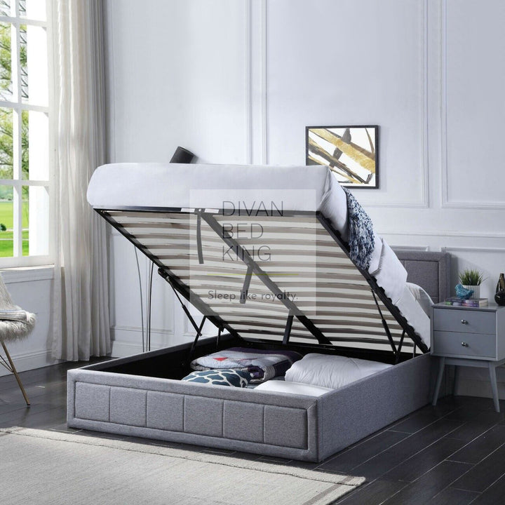 Gia Ottoman Gas Lift Fabric Storage Bed