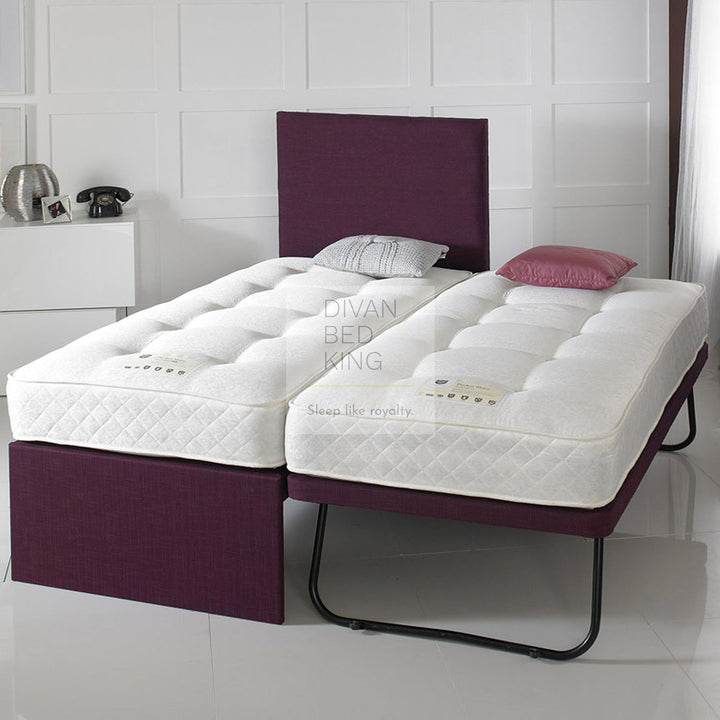 Terrance Trundle Divan Guest Bed with 2 Spring Memory Foam Mattresses