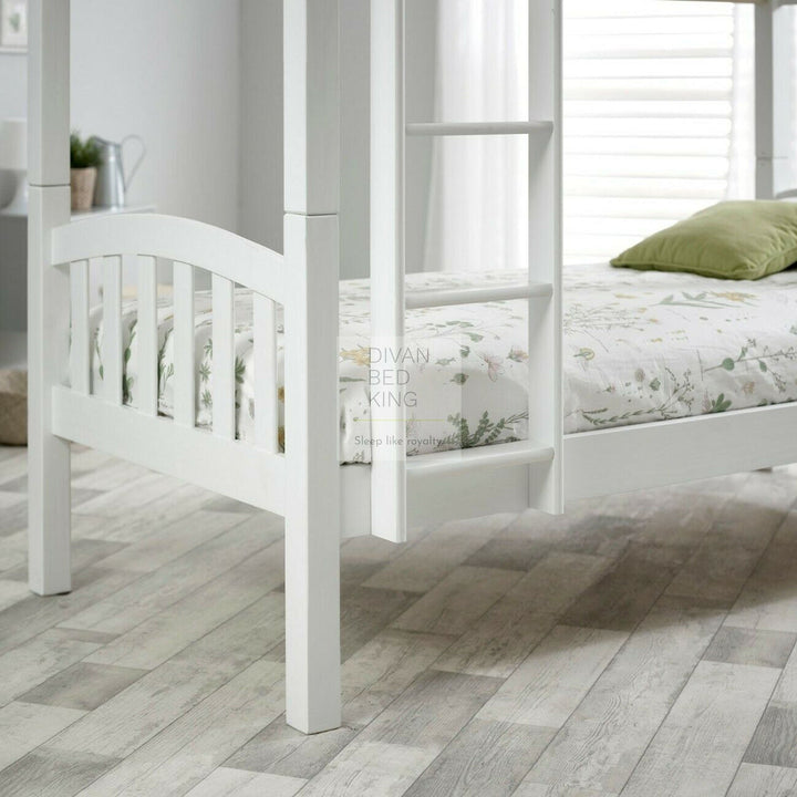 Florentina Detachable White Wooden Bunk Bed