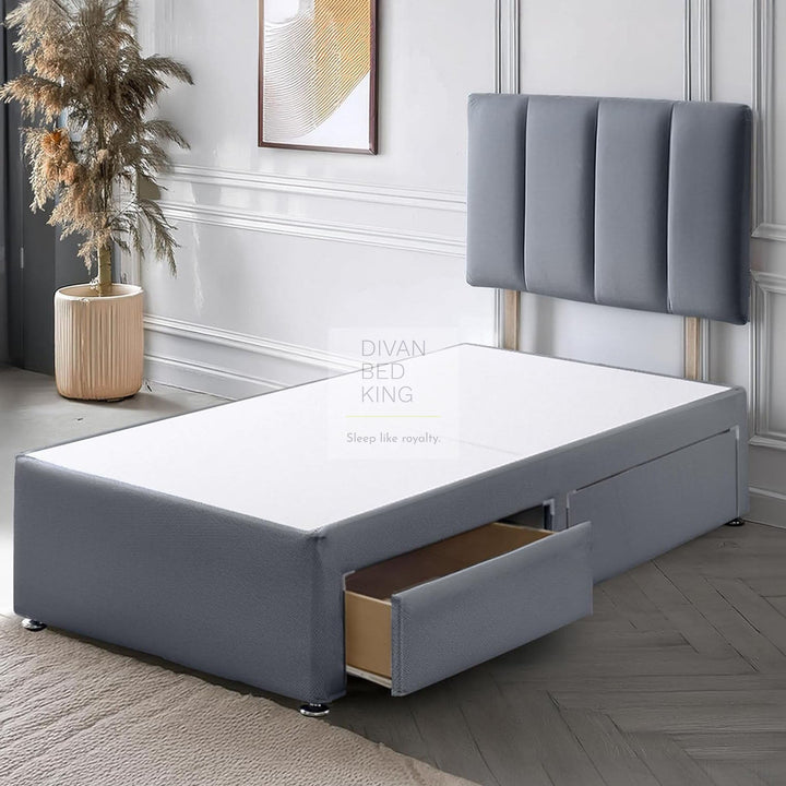 Rufus Luxury Divan Bed Set with Linear Designer Headboard