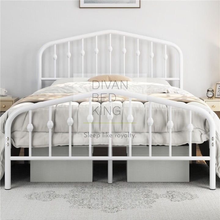 Gatsby White Metal Bed Frame