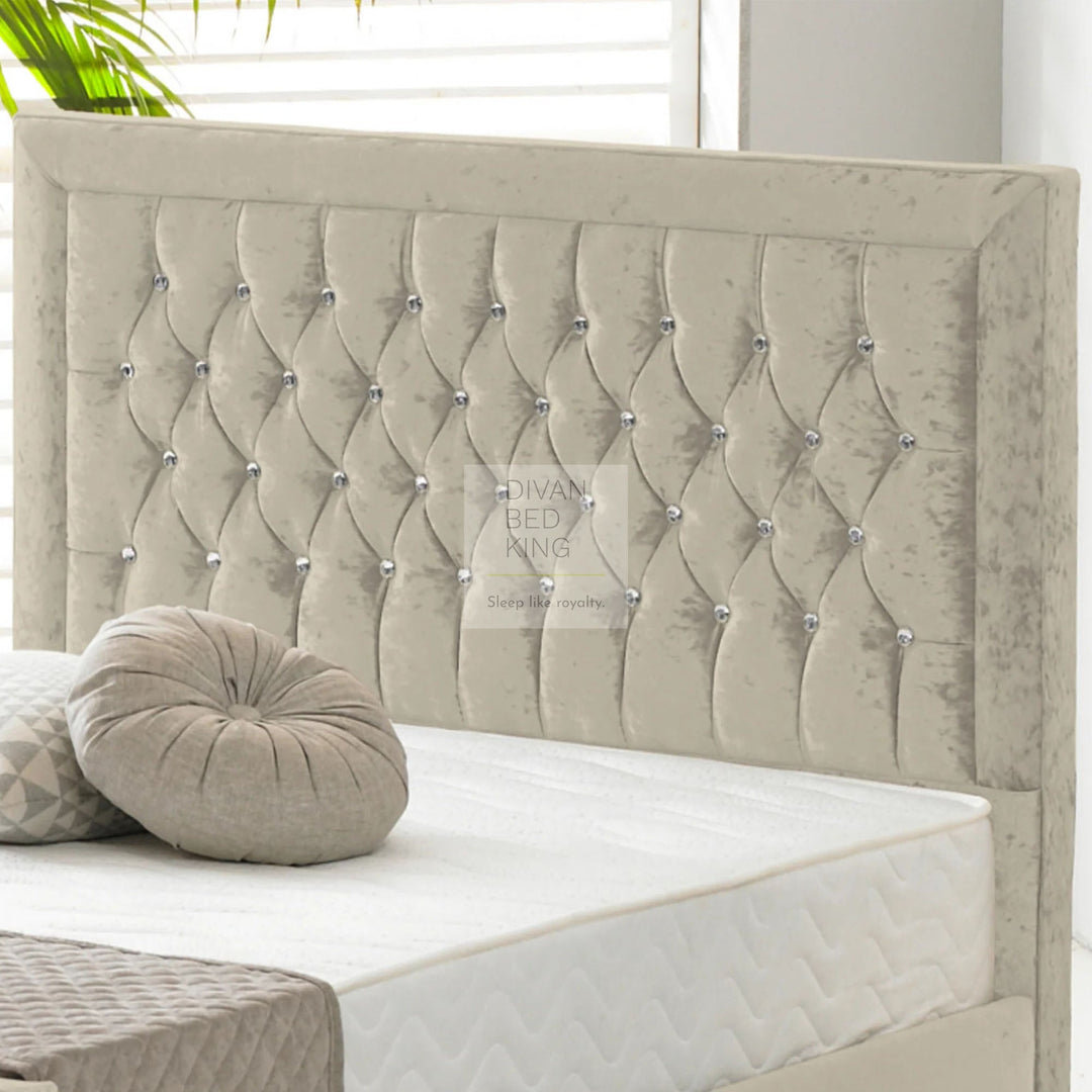 Rayshon Luxury Crushed Velvet Upholstered Bed Frame