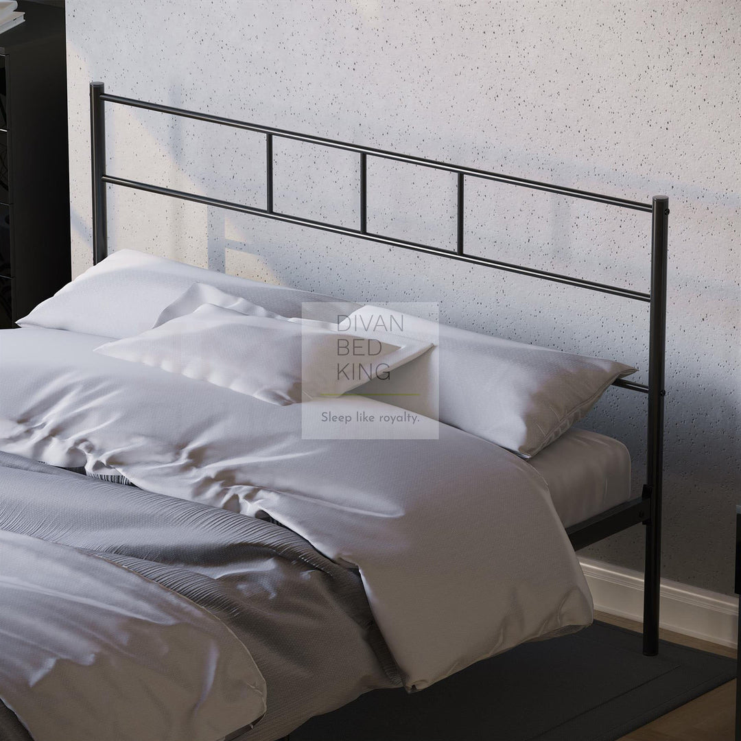 Mathias Black Steel Metal Bed Frame with Drawer Options