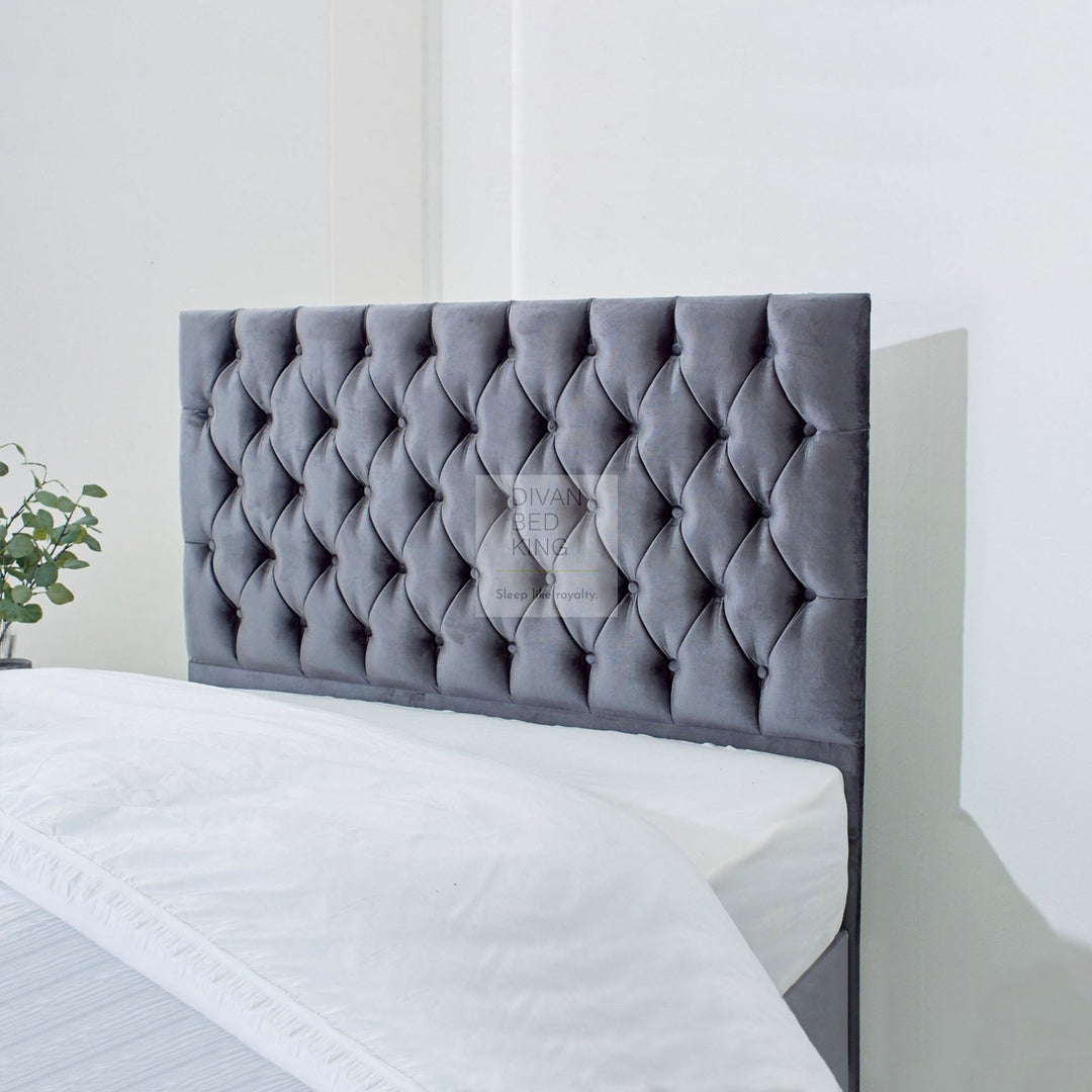 Signature Divan Bed Set with Tall Button Headboard and Footboard Options