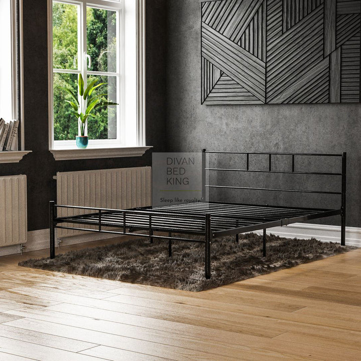 Dravos Black Metal Bed Frame With Drawer Options