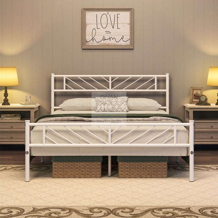 Booker White Metal Bed Frame