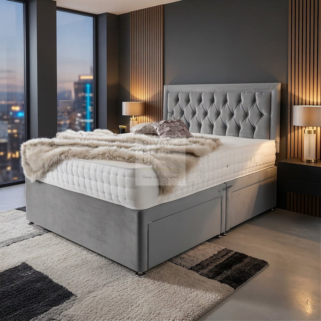Rayshon Reinforced Divan Bed Set with Button Headboard