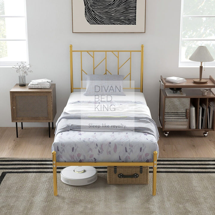 Georgia Kids 3ft Single Gold Metal Bed Frame