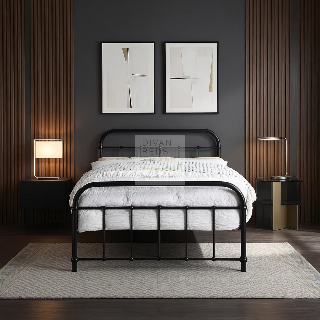Regent Black Metal Hospital Style Bed Frame