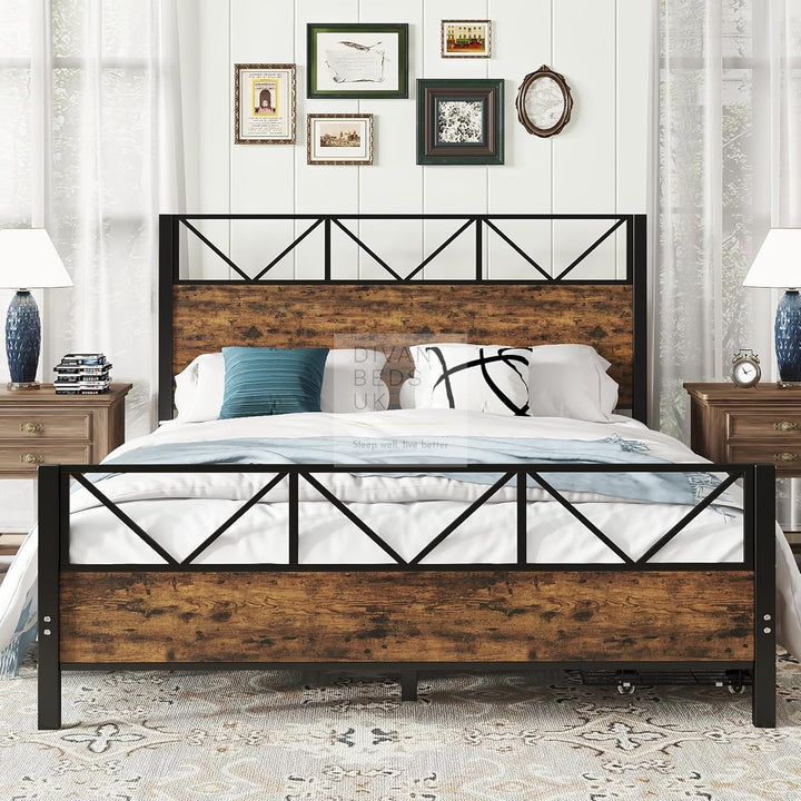 Andria Metal Bed Frame with 2 Drawer Storage Included
