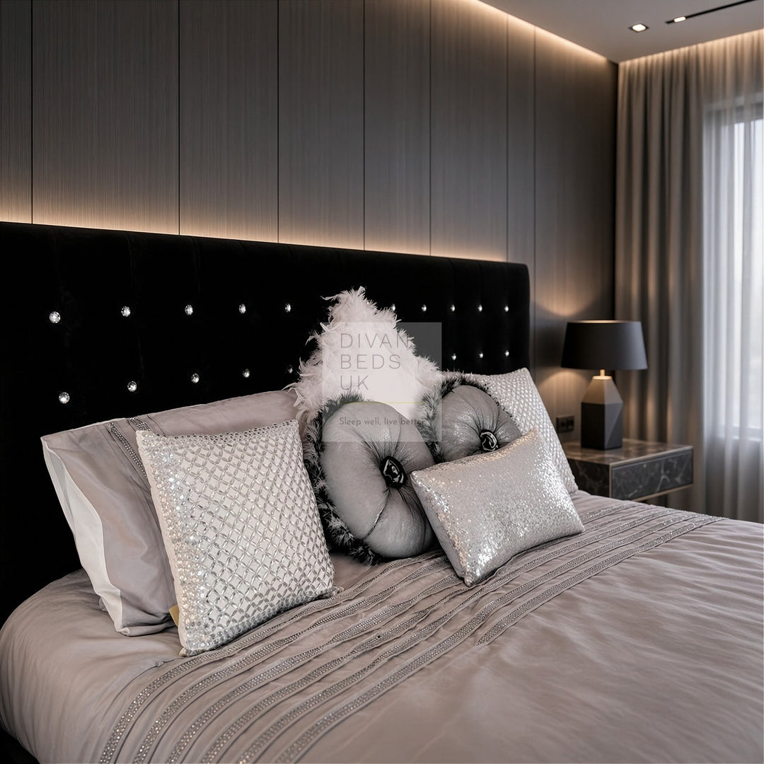 Valencia Luxury Crushed Velvet Upholstered Bed Frame