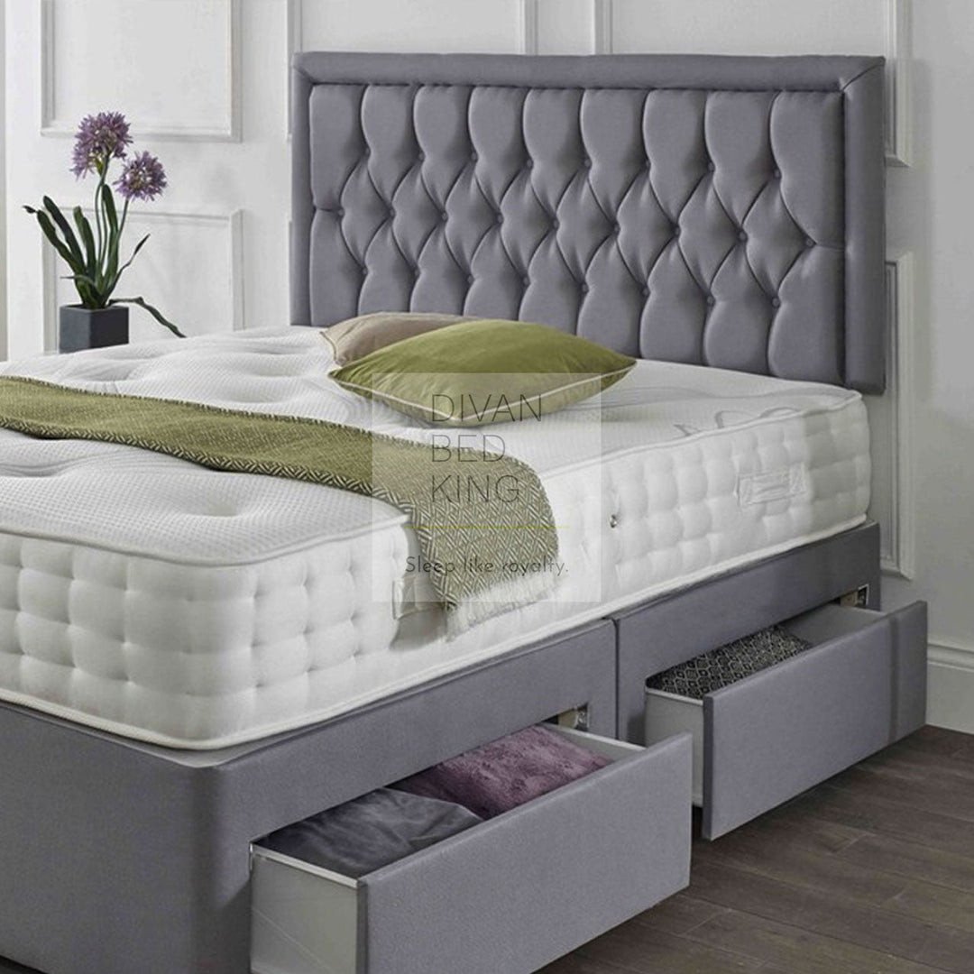 Windsor Divan Bed Set with Button Headboard