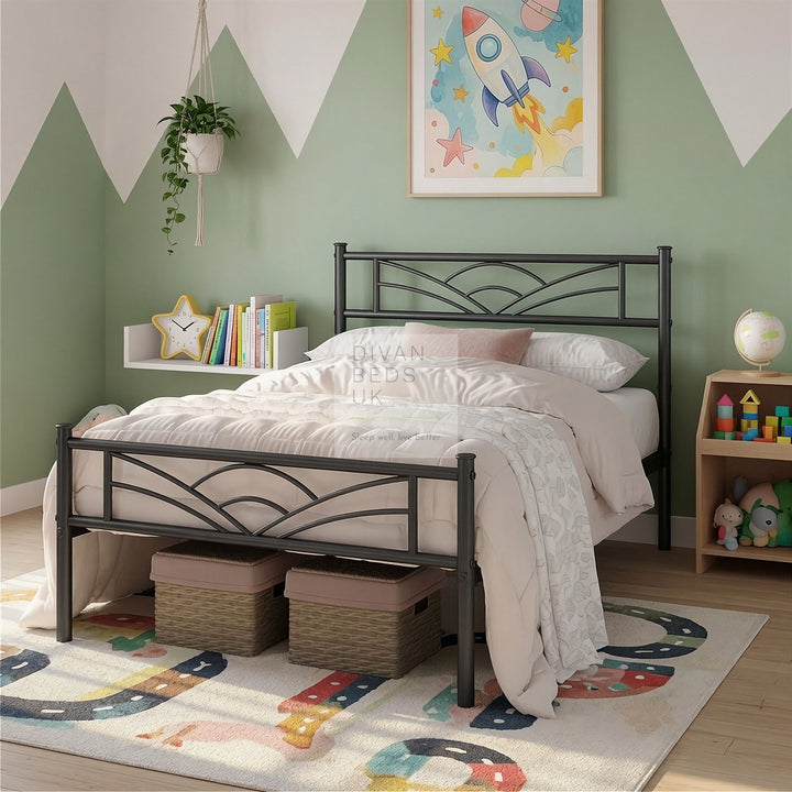 Georgia Kids Black Metal Bed Frame