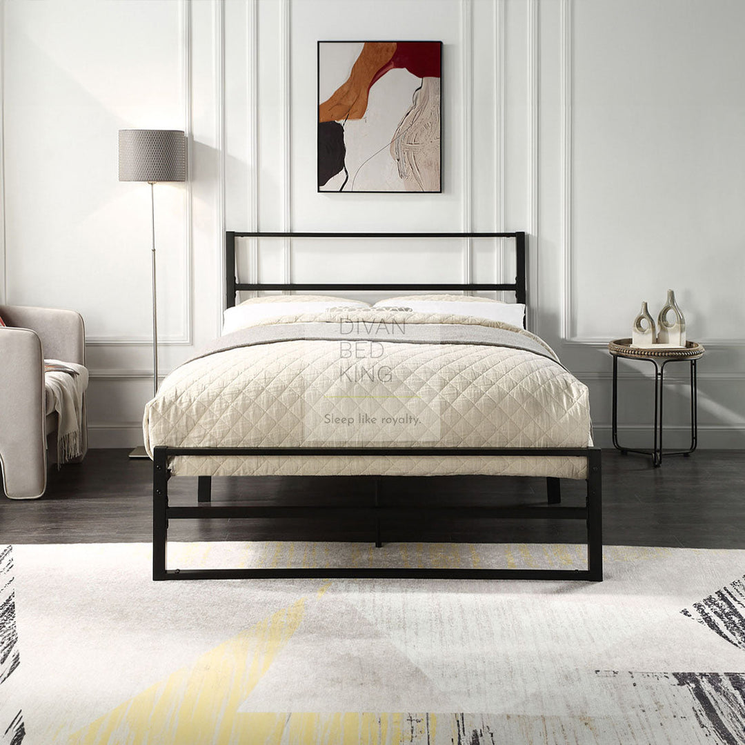 Emiliano Black Metal Bed Frame