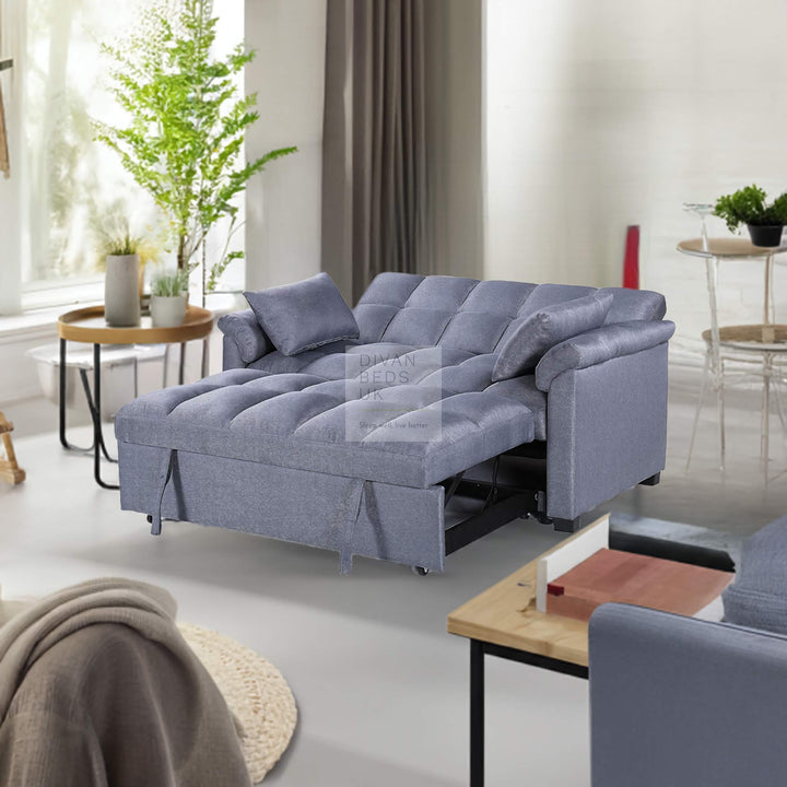 Lyons Grey Reclining Convertible 3 Seater Sofa Bed Pull Out Couch