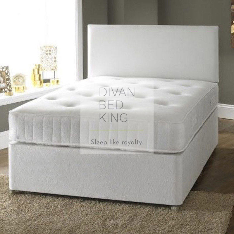 George Divan Fabric Bed with Luxury Hand Tufted Damask Mattress