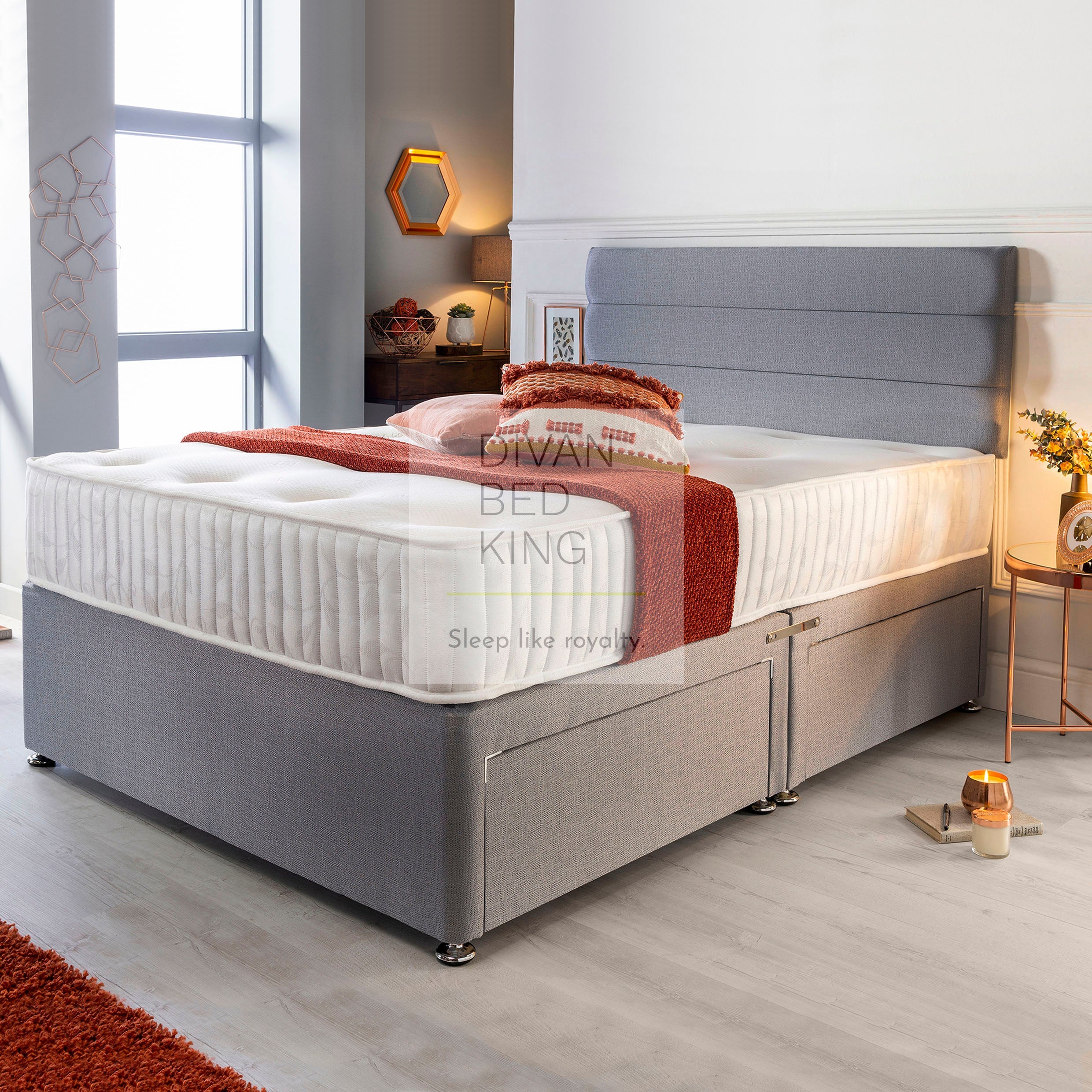 Benedict Divan Bed with Spring Memory Foam Mattress – Divan Beds UK