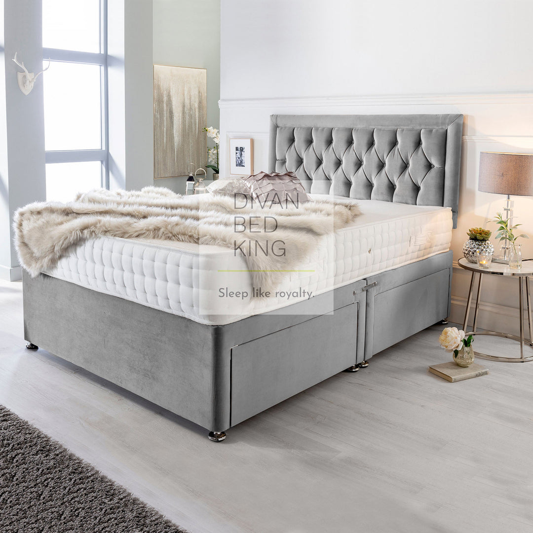 Rayshon Reinforced Divan Bed Set with Button Headboard