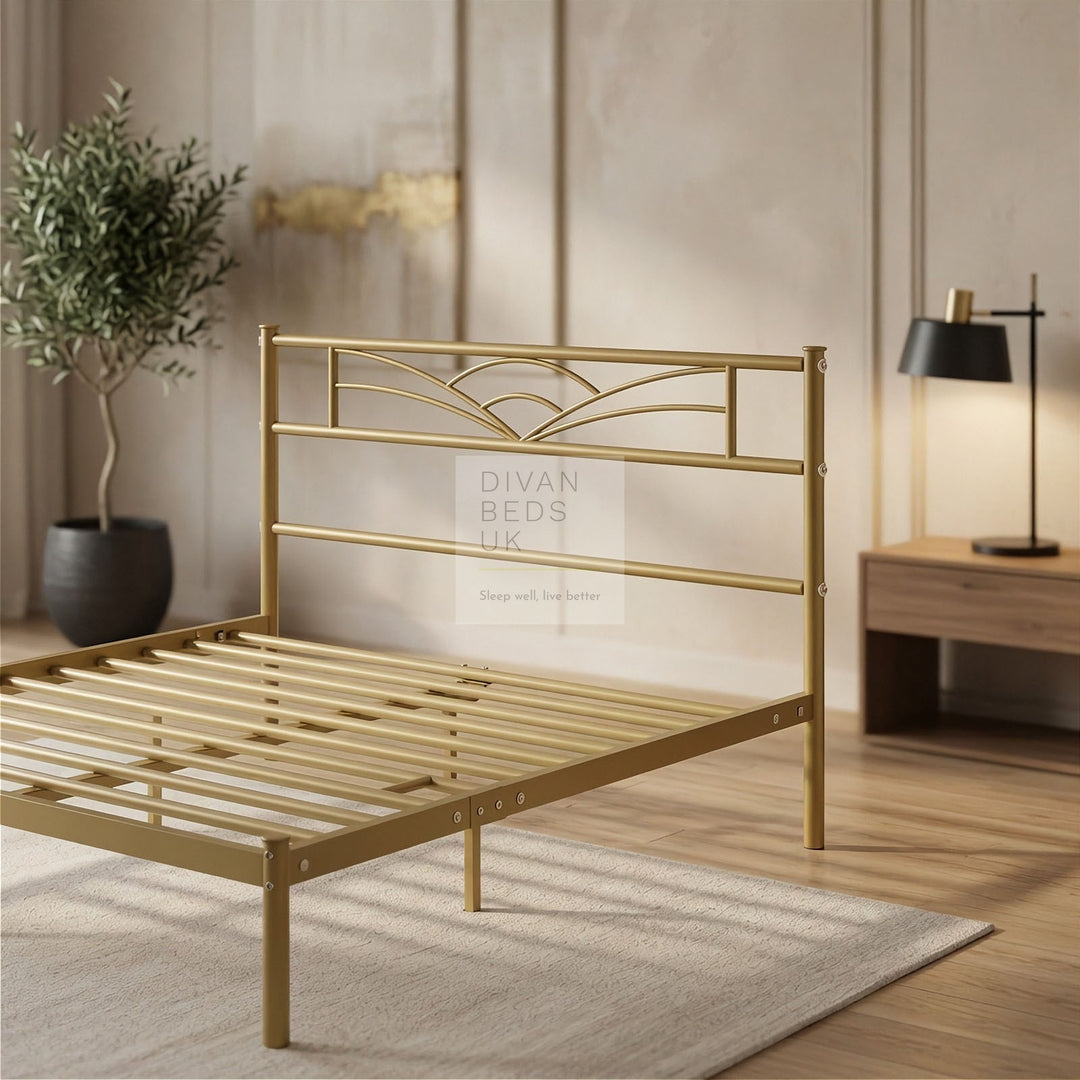 Georgia Kids 3ft Single Gold Metal Bed Frame