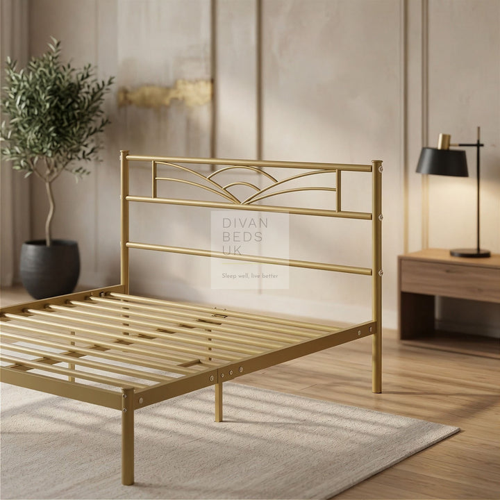 Georgia Kids 3ft Single Gold Metal Bed Frame