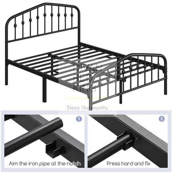 Gatsby Black Metal Bed Frame